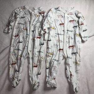 TWIN SET Matching Carter's Buttons Sleeper Baby Clothes Unisex 9 Month Used